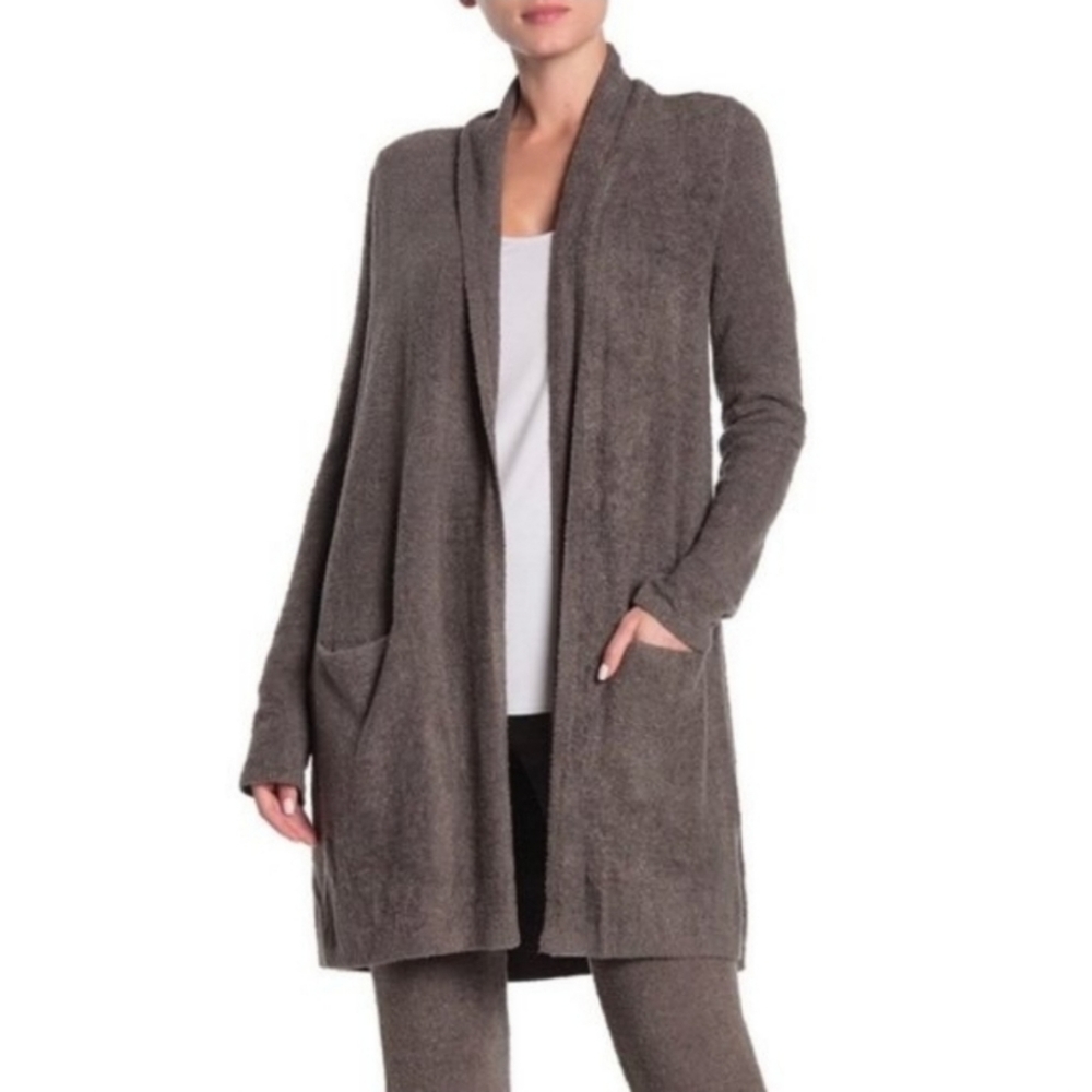 Barefoot Dreams bamboo chic lite ultra-soft cardigan brown wrap sweater - Picture 2 of 6